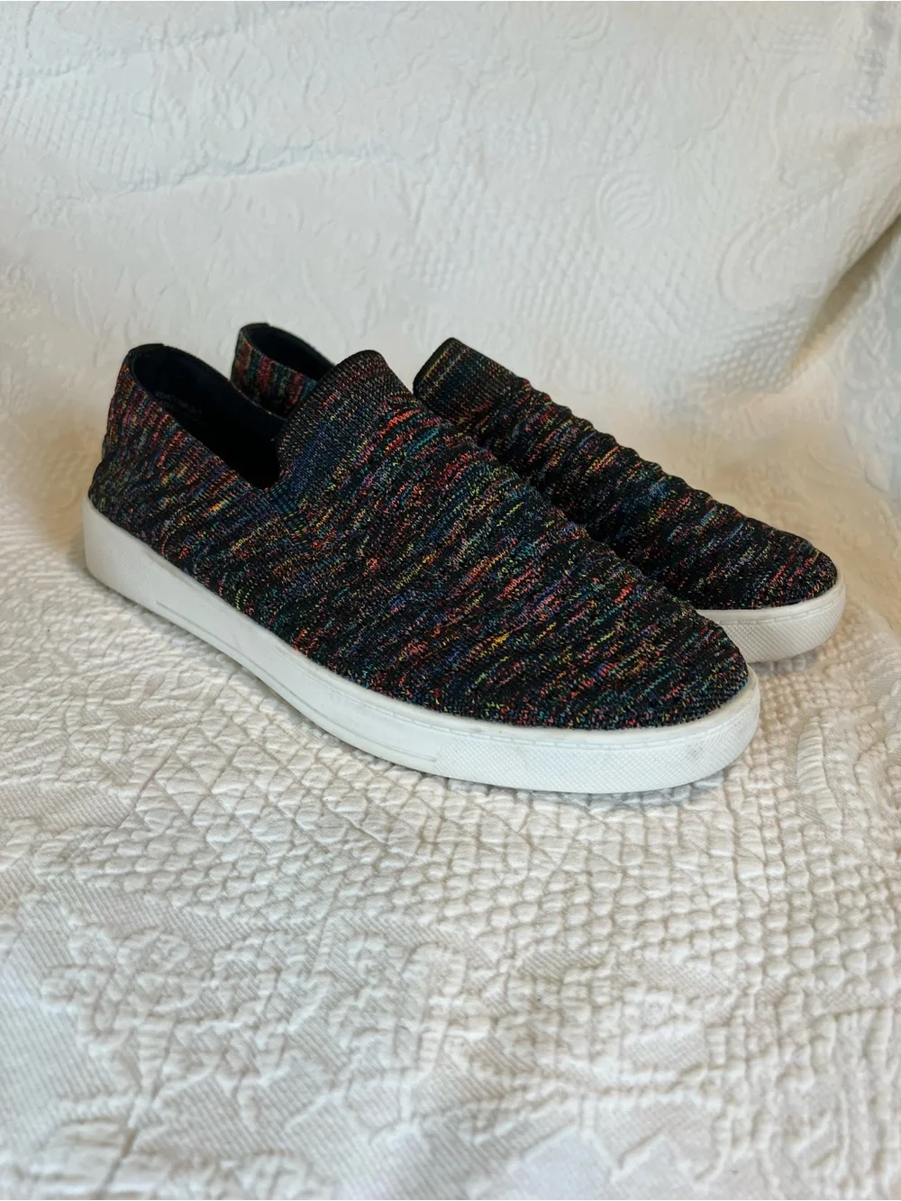 💙 Sonoma Goods For Life Catahoula Slip-On Sneakers Black Multicolor Knit Size 10